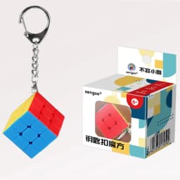 Sengso Key Chain 3x3 Mini Magic Cube 3x3 Bread Magic Tower KeyChain Backpack Decoration Cubo Magico Puzzle Toy Children Gift