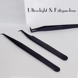 Fiber Tip False Lash Tweezers For Eyelash Extensions Black Tweezer Perfect Close Tip Of Tweezer For Eyelashes