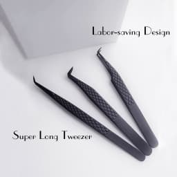 Fiber Tip False Lash Tweezers For Eyelash Extensions Black Tweezer Perfect Close Tip Of Tweezer For Eyelashes