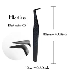 Fiber Tip False Lash Tweezers For Eyelash Extensions Black Tweezer Perfect Close Tip Of Tweezer For Eyelashes