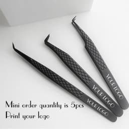 Fiber Tip False Lash Tweezers For Eyelash Extensions Black Tweezer Perfect Close Tip Of Tweezer For Eyelashes