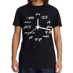 Men's T-shirt Cotton Blend Casual Funny Math Clock Print Summer Loose O-neck T Shirt for Men Short Sleeve T-shirt Male Tops