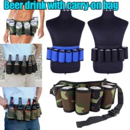 fashion Beer Holder Belt Portable 6 Pack Beer Wine Bottle Beverage Soda Can Drink Waist Bag Ideal for party camping Outdoor