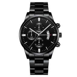 3PCS/Set Fashion Men's Stainless Steel Band Watch Casual Calendar Quartz Watch Jewelry Set(Without Box)