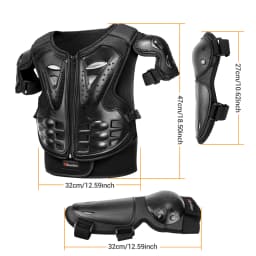Kid's Motorcycle Armor Vest Protection Motocross Body Armor Jacket Protective Armors Riding Kneepads Moto Full Armor Children