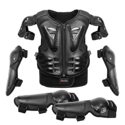 Kid's Motorcycle Armor Vest Protection Motocross Body Armor Jacket Protective Armors Riding Kneepads Moto Full Armor Children