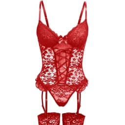 Erotic Set Lingerie Women's Underwear Sheer Lace Bralette Bra Brief Set Garters Thong Sleepwear Sexy Underwear Outfit
