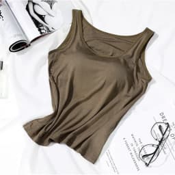 2026 Women's Vest Tops with Built In Bra Neck Vest Solid Color Padded Slim Fit Tank Tops Sexy Shirts Feminino Casual Tank Tops