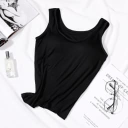 2026 Women's Vest Tops with Built In Bra Neck Vest Solid Color Padded Slim Fit Tank Tops Sexy Shirts Feminino Casual Tank Tops