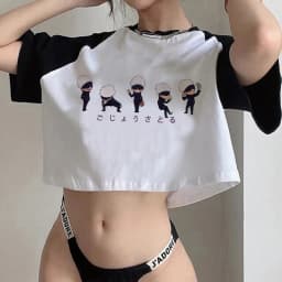 Gothic Crop Top Tshirt Manga Japanese Anime Jujutsu Kaisen T Shirt Gojo Satoru Tops Yuji Itadori Cropped Tees T-shirt