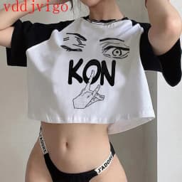 Gothic Crop Top Tshirt Manga Japanese Anime Jujutsu Kaisen T Shirt Gojo Satoru Tops Yuji Itadori Cropped Tees T-shirt