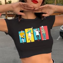 Gothic Crop Top Tshirt Manga Japanese Anime Jujutsu Kaisen T Shirt Gojo Satoru Tops Yuji Itadori Cropped Tees T-shirt