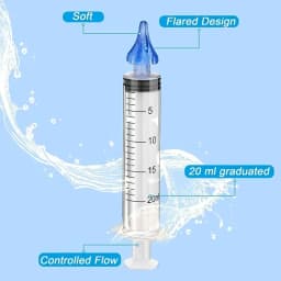 20ml 4-Piece Earwax Cleaning Syringe Kit Flared Soft Top Earwax Removal Tool Ear Cleaner Set Adults With 2 Ear Washing Balls