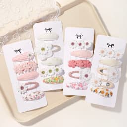 5Pcs/Set Kids Hair Accessories BB Clips Sweet Printe Hairbangs Hairclip Baby Girls Barrette Ins Style Daisy Hairpin Ornament
