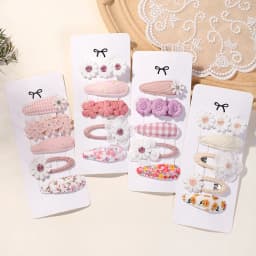 5Pcs/Set Kids Hair Accessories BB Clips Sweet Printe Hairbangs Hairclip Baby Girls Barrette Ins Style Daisy Hairpin Ornament