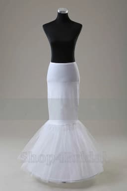 White/Black 1 Hoop Mermaid Wedding Bridal Underskirt Crinoline Petticoat Slips