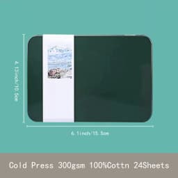 Potentate Watercolor Book Artist-grade Cotton A6 Rough-grained Watercolor Paper 300g Postcard Tin Box Travel Sketch Art Supplies