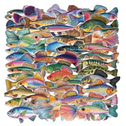 50PCS Creative PVC Personalized Fish Decorative Handbag Stickers DIY Notebook Hand Waterproof Stickers