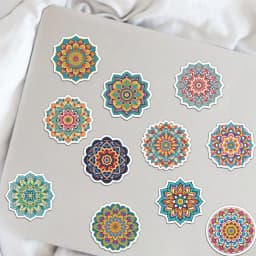 50PCS Colorful Mandala Graffiti Paper Initiative Personalized Cool Decoration Handbook Material DIY Phone Case Stickers