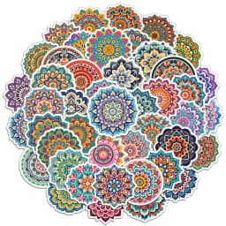 50PCS Colorful Mandala Graffiti Paper Initiative Personalized Cool Decoration Handbook Material DIY Phone Case Stickers