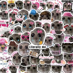 56PCS Sad Hamster Meme Cute Mouse Fun Pattern Sticker Aesthetic Kawaii Decals Cute Cartoon Laptop Luggage Bicycle Diary Stickers
