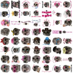 56PCS Sad Hamster Meme Cute Mouse Fun Pattern Sticker Aesthetic Kawaii Decals Cute Cartoon Laptop Luggage Bicycle Diary Stickers