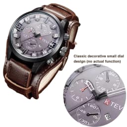 Retro Men's Watches High-end Luxury Man Watch PU Leather Strap Date Business Quartz Watch Big Dial Military Tactical Wristwatch