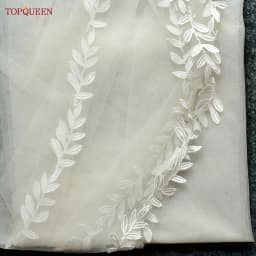 TOPQUEEN V129 Wedding Veil Lace Edge Bridal Veils 3M White Ivory Wedding Veil Thin Scallop Lace Trim Cathedral Mantilla Veu