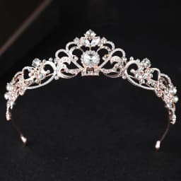 Trendy Crystal Crown Rose Gold Bridal Tiara And Crown Hair Accessories for Wedding Bride Women Hair Jewelry Headpiece