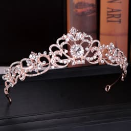 Trendy Crystal Crown Rose Gold Bridal Tiara And Crown Hair Accessories for Wedding Bride Women Hair Jewelry Headpiece