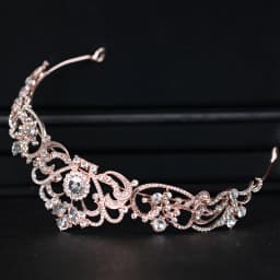 Trendy Crystal Crown Rose Gold Bridal Tiara And Crown Hair Accessories for Wedding Bride Women Hair Jewelry Headpiece