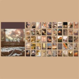 50 Sheet World scenery Style Sticker Book Washi Paper Journal DIY Material Decoration Sticker Memo Pad Scrapbook Stationery gift