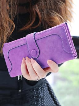 Large Capacity Women Wallet 17 Card Slots Long Wallet with ID Window & Zipper Pocket Casual Coin Purse -suitable for Daily Use