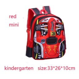Waterproof Lightweight 3D Car Backpack Kindergarten Kid Preschool Backpack Young Children Boy Girl SchoolBag Primary Red Blue