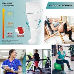 2XL-7XL Plus Size Compression Socks Solid Color Women Men Sports Running Yoga Extra Size Fat Sock for Sports Fitness Weight Loss