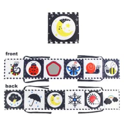 Baby Cloth Book High Contrast Baby Toys 0M+ Newborn Crib Toys Black and White Animal Sensory Cloth Books Montessori Toys