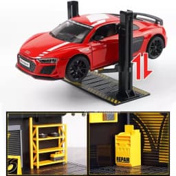 1:24 Scale Car Model Toy DIY Parking Lot Acrylic Storage Box Assembly Toys Transparent Dustproof Display Box for Children Gifts