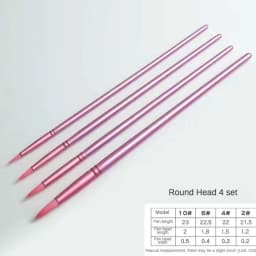 4/6 Pcs Watercolor Brush Pointed Round Flat Head Soft Hair Beginner's Art Student Hand Drawn Watercolor Nylon Painting Material