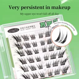 UWN Glue-free False Eyelashes Oblique Flying Fox Style Curling Natural Lazy Light and Comfortable Upper Eyelashes