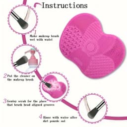 Handheld Silicone Makeup Brush Cleaning Pad - Gentle Makeup Brush Deep Cleaning, Portable Cleaning Tool with Suction Cup