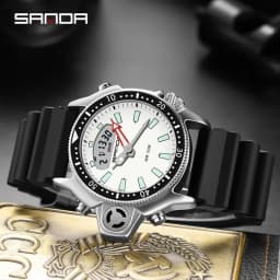 SANDA Casual Style Watches Men Quartz Wristwatch Waterproof Shock Man Watch Relogio Mascuo 3008 Fashion New Sport Men's Watch