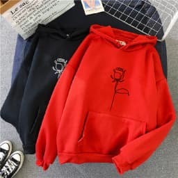2024 Autumn Winter Hoodies Sportwear Women's Hoodie Pullover Sweatshirt Stylish Flower Print With Thick Long Sleeves Tops Loose
