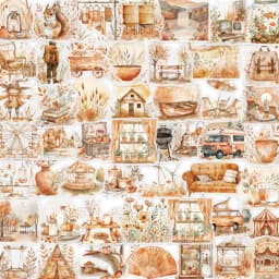 50PCS Watercolor Clip Art Stickers Exquisite Handheld Materials Phone Cases Laptop Suitcases Water Cups Waterproof Stickers