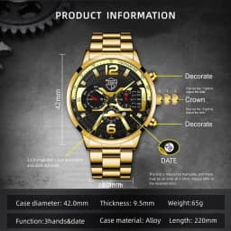 3PCS/5PCS Set DEYROS Fashion Mens Calendar Watches Men Business Quartz Wristwatch Male Casual Necklace Bracelet Watch.