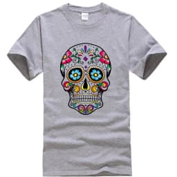 Men's T-shirt High Quality Cotton Blend Street Style Loose Cool Skull Printed Summer Men t shirt Casual Short Sleeve For Men