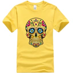 Men's T-shirt High Quality Cotton Blend Street Style Loose Cool Skull Printed Summer Men t shirt Casual Short Sleeve For Men