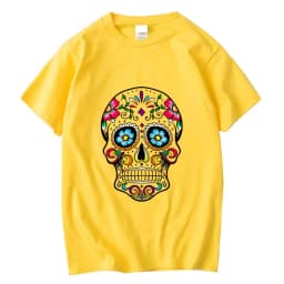 Men's T-shirt High Quality Cotton Blend Street Style Loose Cool Skull Printed Summer Men t shirt Casual Short Sleeve For Men