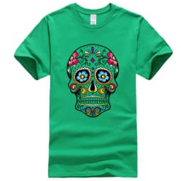 Men's T-shirt High Quality Cotton Blend Street Style Loose Cool Skull Printed Summer Men t shirt Casual Short Sleeve For Men