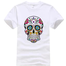 Men's T-shirt High Quality Cotton Blend Street Style Loose Cool Skull Printed Summer Men t shirt Casual Short Sleeve For Men