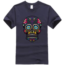Men's T-shirt High Quality Cotton Blend Street Style Loose Cool Skull Printed Summer Men t shirt Casual Short Sleeve For Men